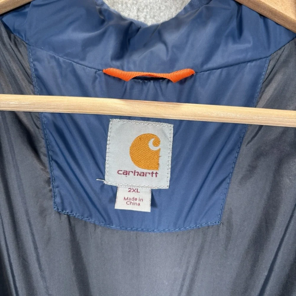 Carhartt Gilliam Jacket Mens 2XL Blue Nylon Lightweight Insulated Workwear